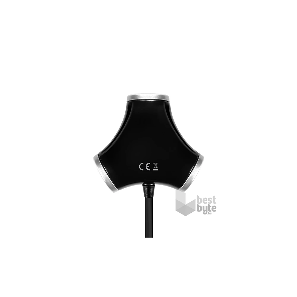 Axagon HUE-X3B Trinity 4 portos USB2.0 hosszú kábeles fekete HUB