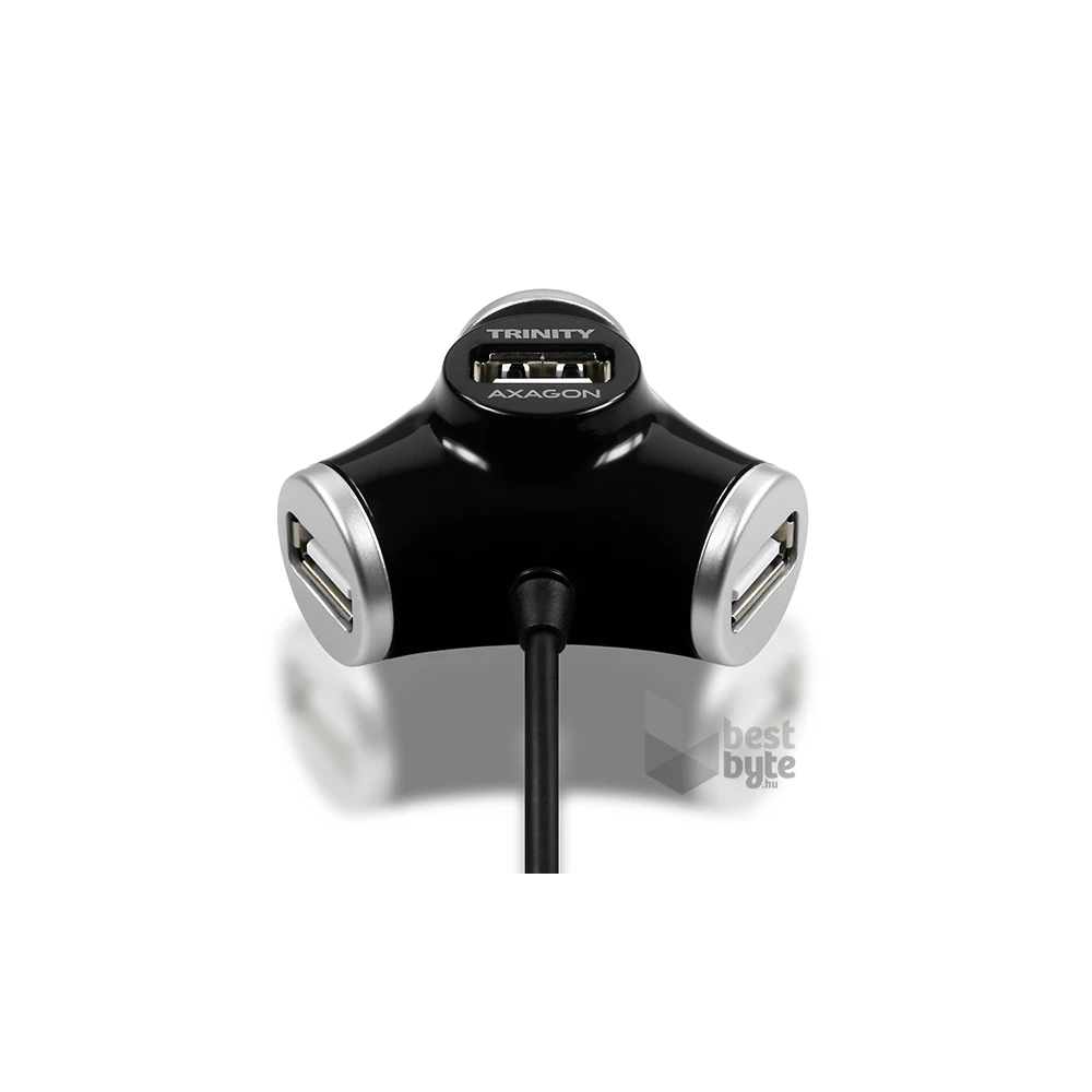 Axagon HUE-X3B Trinity 4 portos USB2.0 hosszú kábeles fekete HUB