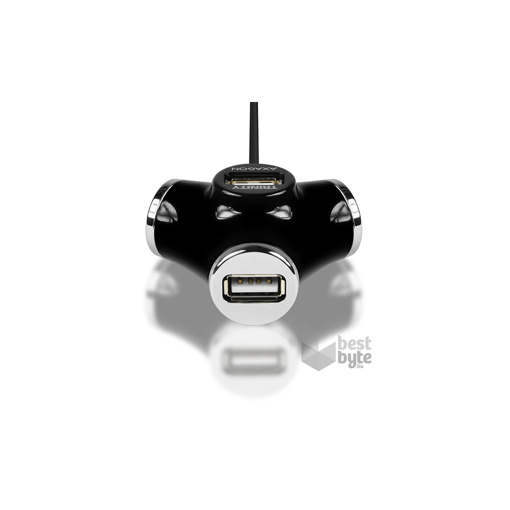 Axagon HUE-X3B Trinity 4 portos USB2.0 hosszú kábeles fekete HUB