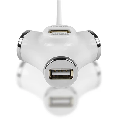 Axagon HUE-X3 Trinity 4 portos USB2.0 hosszú kábeles fehér HUB