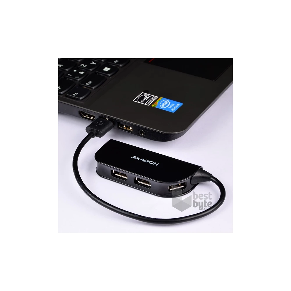Axagon HUE-X4B 4 portos USB2.0 fekete HUB