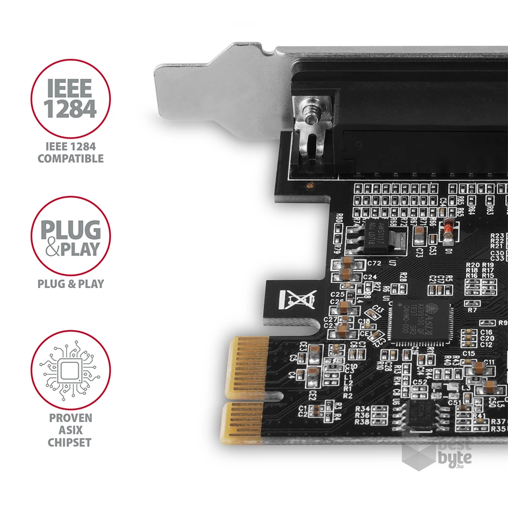 Axagon PCEA-P1N 1 db párhuzamos portos 1 sávos PCI-Express kártya