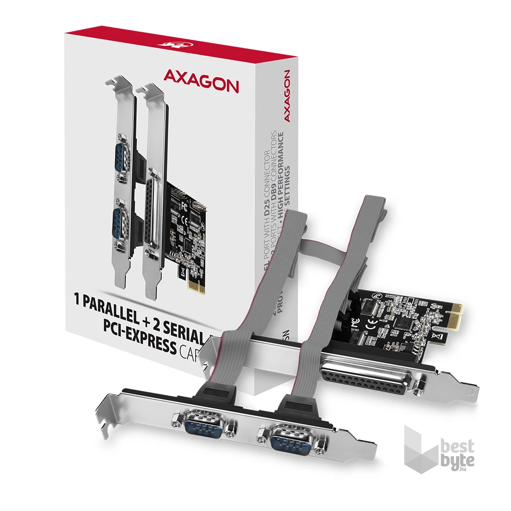 Axagon PCEA-PSN 1 db párhuzamos portos 2 db soros portos 1 sávos PCI-Express kártya