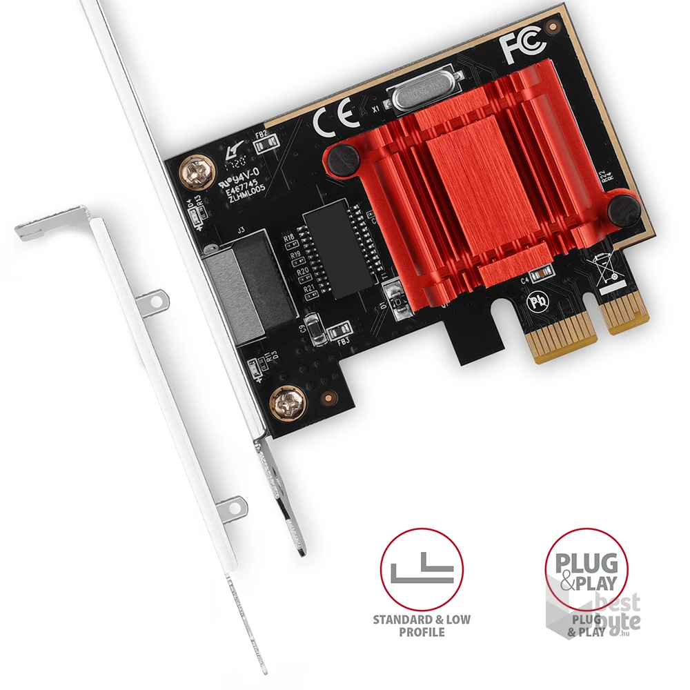 Axagon PCEE-GIX Gigabit Ethernet 1 sávos PCI-Express kártya