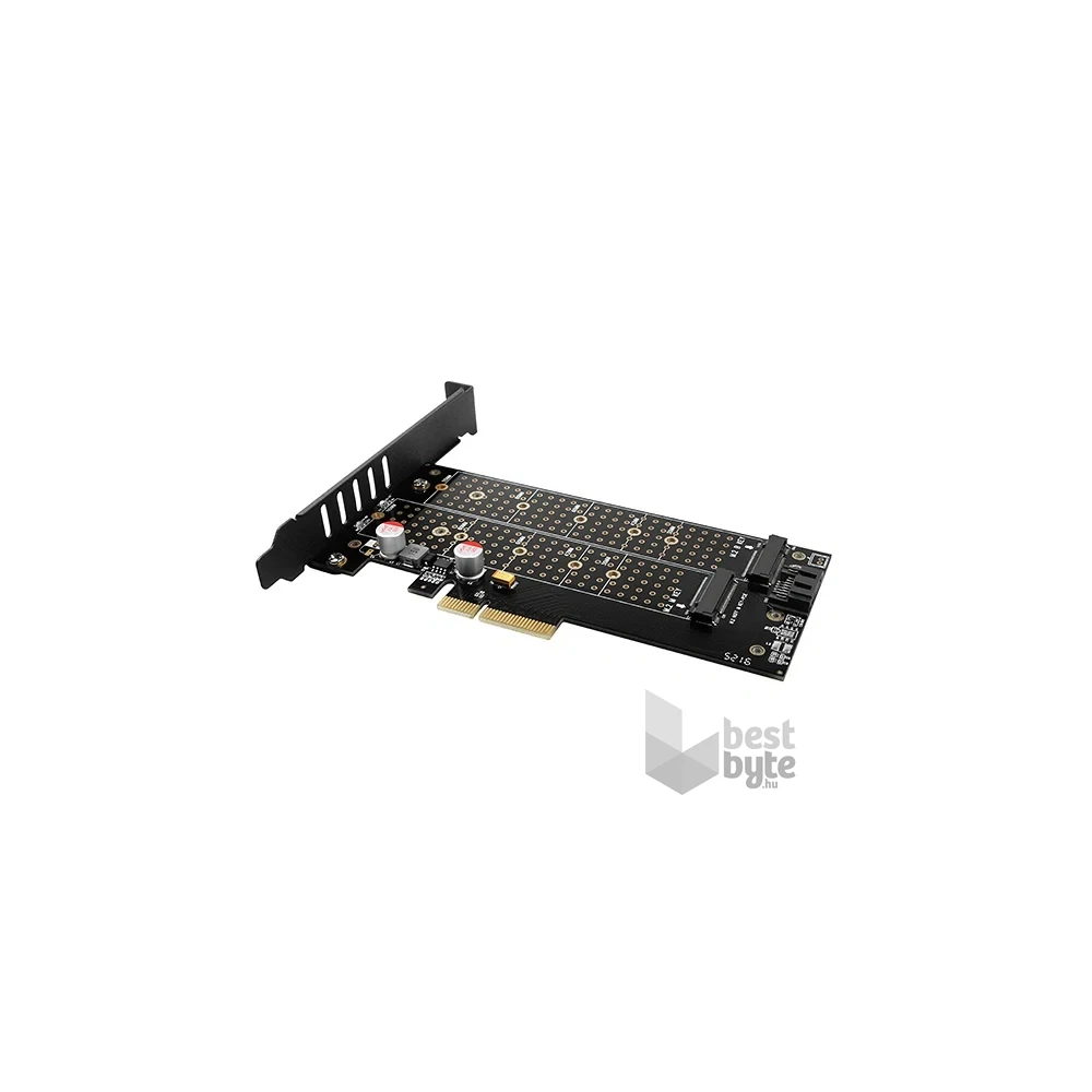 Axagon PCEM2-DC PCI-Express - NVME+NGFF M.2 hűtővel ellátott adapter
