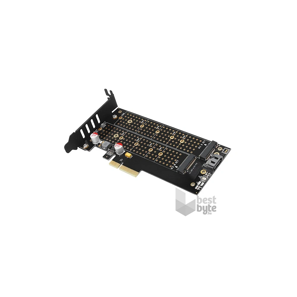 Axagon PCEM2-DC PCI-Express - NVME+NGFF M.2 hűtővel ellátott adapter