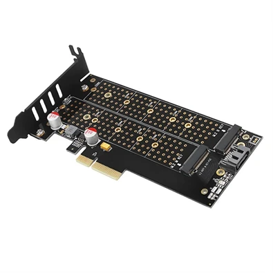 Axagon PCEM2-DC PCI-Express - NVME+NGFF M.2 hűtővel ellátott adapter