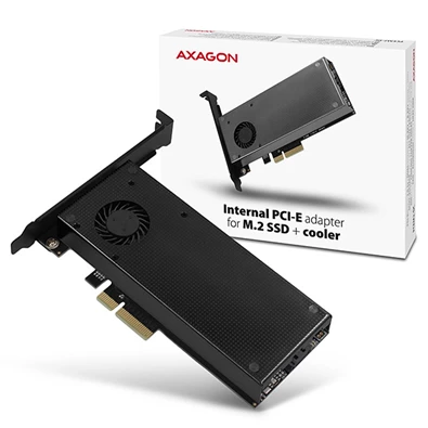 Axagon PCEM2-DC PCI-Express - NVME+NGFF M.2 hűtővel ellátott adapter