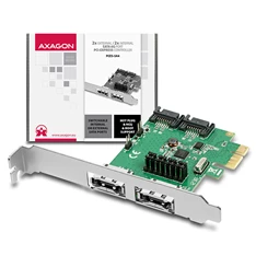 Axagon PCES-SA4 2 db belső SATAIII portos 2 db eSATA portos 1 sávos PCI-Express kártya