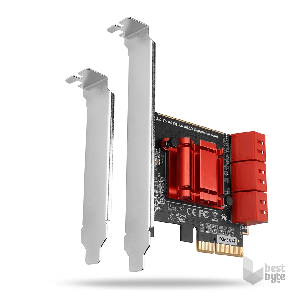 Axagon PCES-SA6 6 db belső SATAIII portos 2 sávos PCI-Express kártya