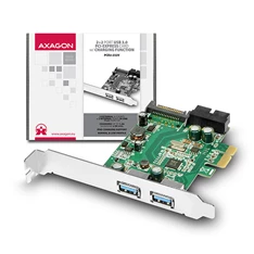 Axagon PCEU-232V 2 db belső USB3.0 portos 2 db külső USB3.0 portos 1 sávos PCI-Express kártya