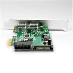 Axagon PCEU-232V 2 db belső USB3.0 portos 2 db külső USB3.0 portos 1 sávos PCI-Express kártya