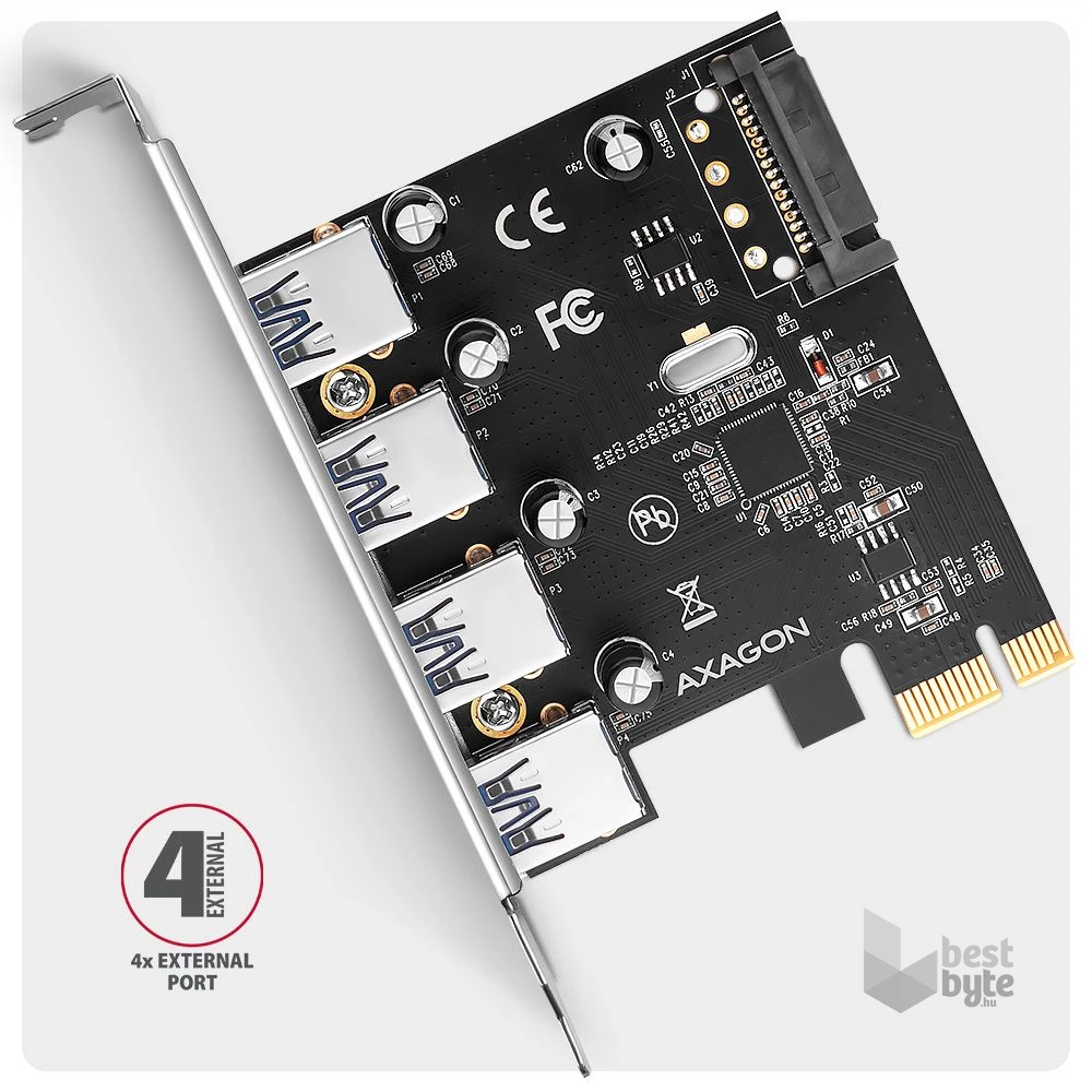 Axagon PCEU-430RS 4x USB-A 5Gbps port PCI-Express kártya