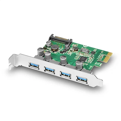 Axagon PCEU-430V 4 db külső USB3.0 portos 1 sávos PCI-Express kártya