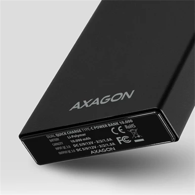 Axagon PWB-L10QC 10000mAh fekete power bank