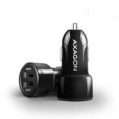 Axagon PWC-5V5 2.4A + 2.4A fekete autós töltő