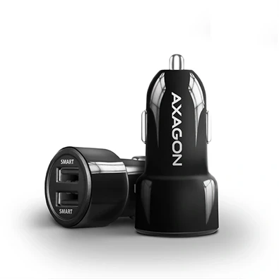 Axagon PWC-5V5 2.4A + 2.4A fekete autós töltő