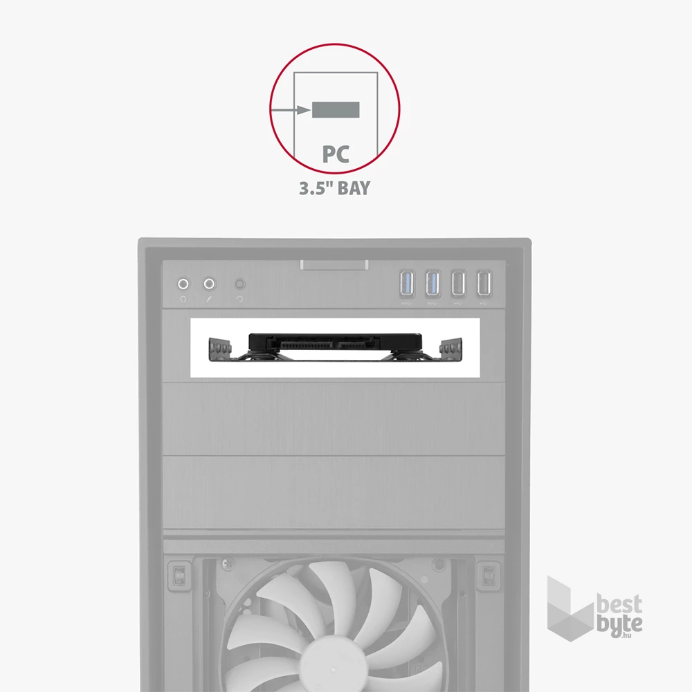 Axagon RHD-125S 3,5"-ről 2,5"-re szürke SSD / HDD beépítő keret
