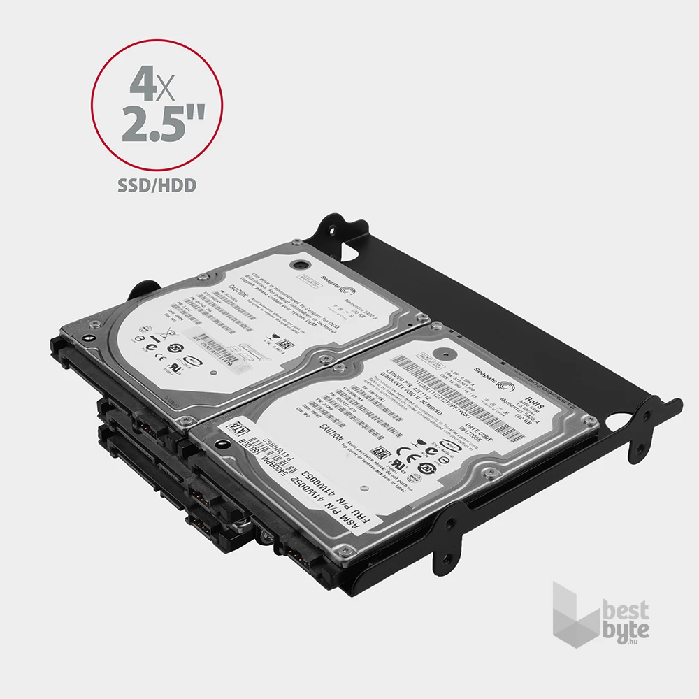 Axagon RHD-435 5,25"-ről 4 db 2,5" vagy 1 db 3.5" és 2 db 2.5" SSD / HDD beépítő keret