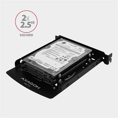 Axagon RHD-P25 3,5"vagy PCI slotba 2x2,5" fekete SSD / HDD beépítő keret