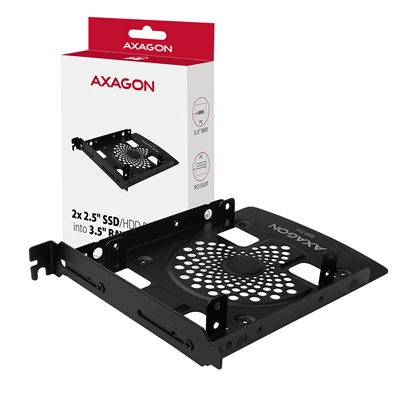 Axagon RHD-P25 3,5"vagy PCI slotba 2x2,5" fekete SSD / HDD beépítő keret