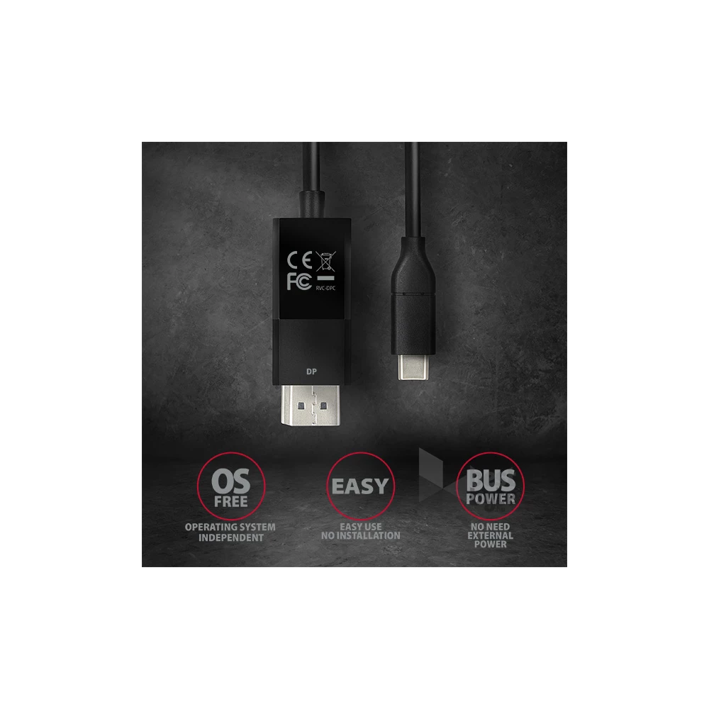 Axagon RVC-DPC USB-C - Displayport kábel