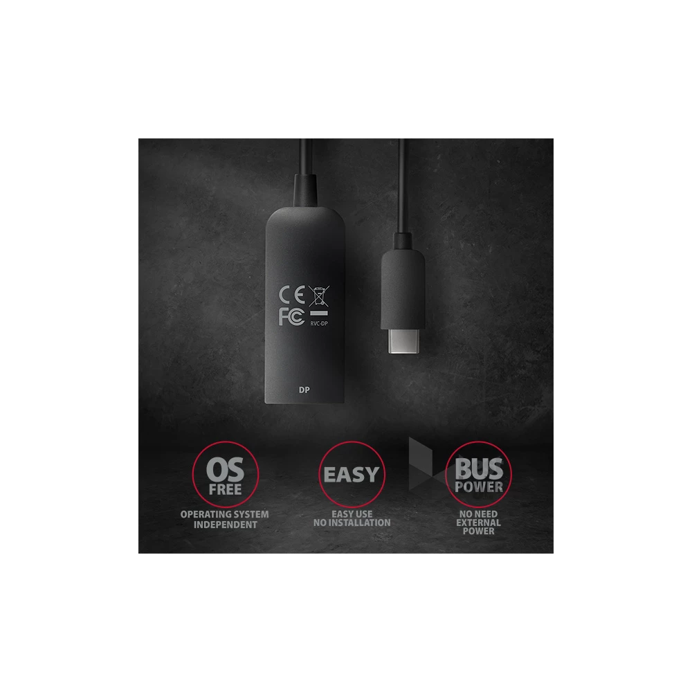 Axagon RVC-DP USB-C - Displayport adapter