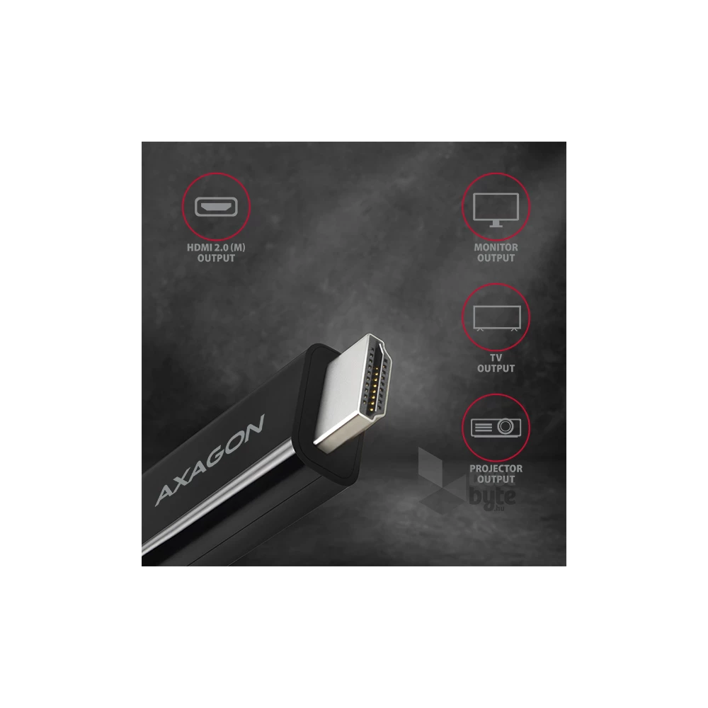 Axagon RVC-HI2C USB-C - HDMI 2.0 kábel