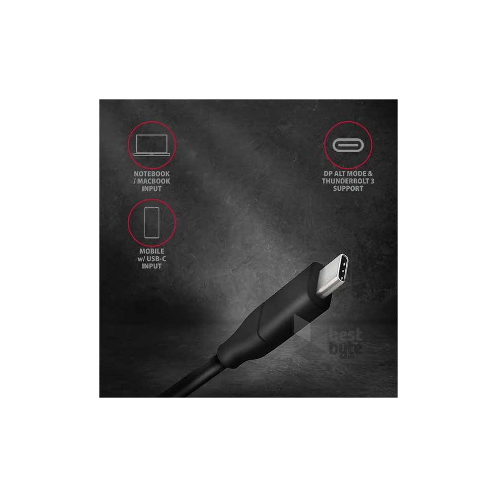 Axagon RVC-HI2C USB-C - HDMI 2.0 kábel