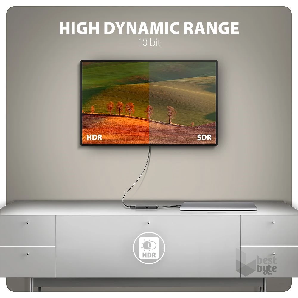 Axagon RVC-HI8KPD 16cm 8K/60Hz PD 100W USB-C - HDMI 2.1 adapter
