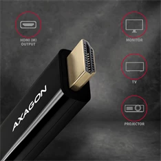 Axagon RVD-HI14C2 Displayport - HDMI 1.4 kábel, 1,8m