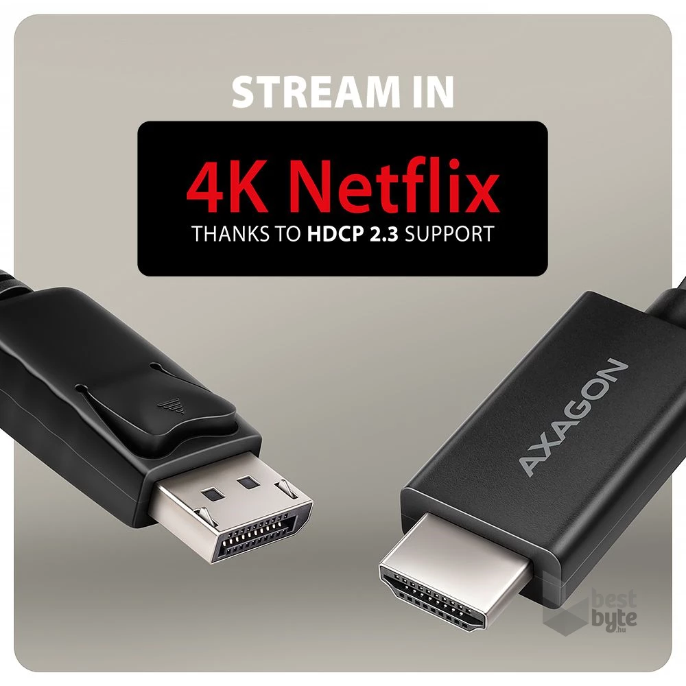 Axagon RVD-HI20C2 1,8m 4K/60Hz DisplayPort - HDMI 2.0 kábel