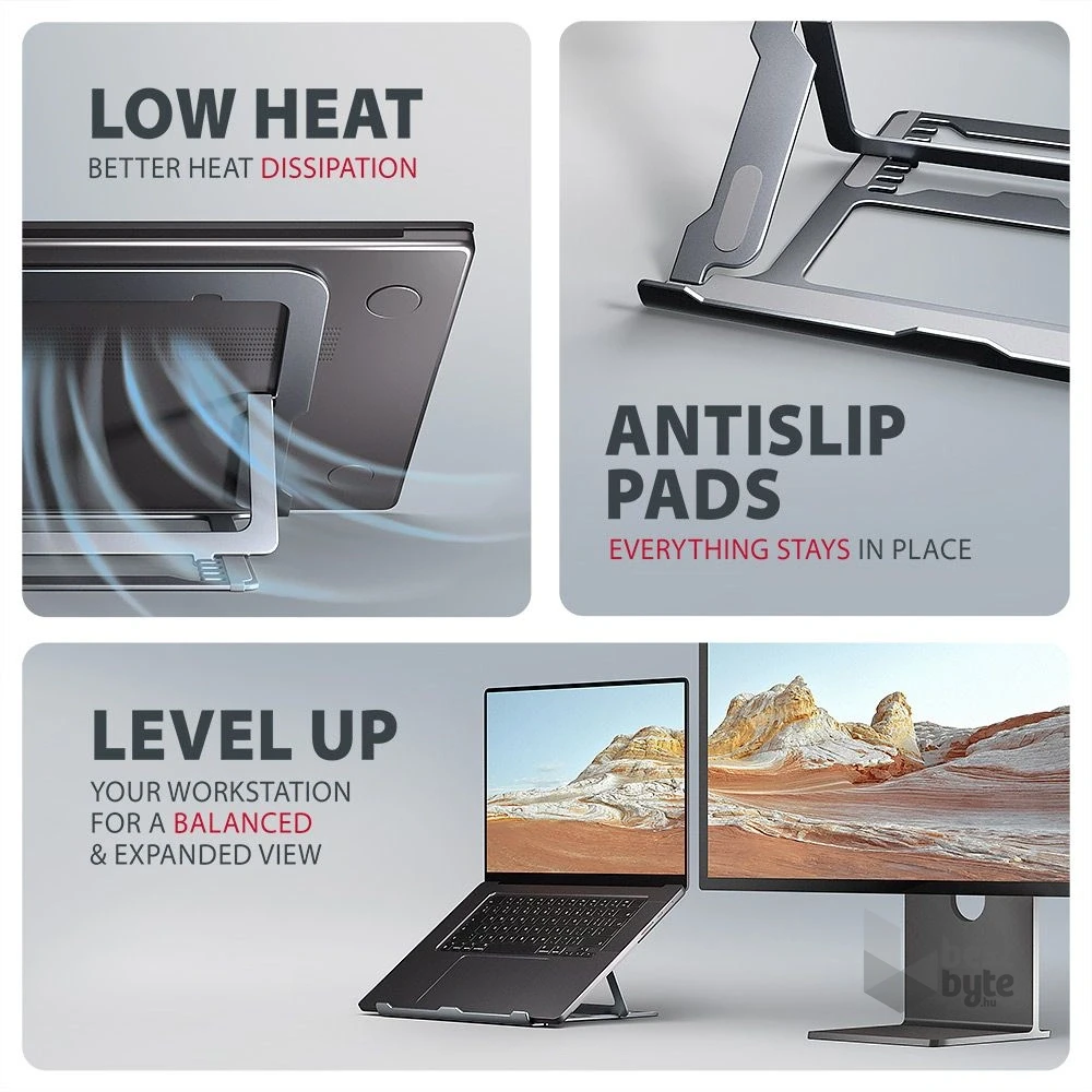 Axagon STND-LAG állvány laptopokhoz és táblagépekhez