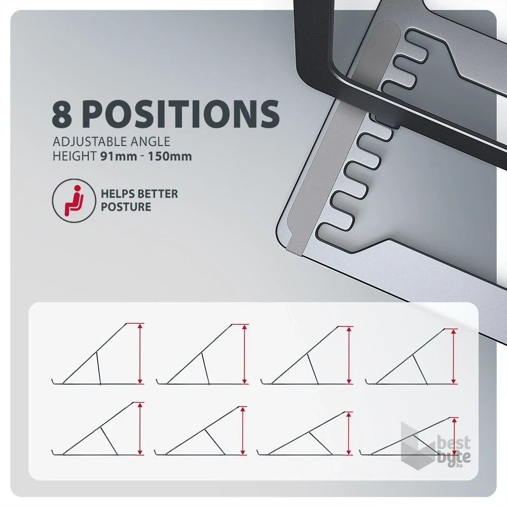 Axagon STND-LAG állvány laptopokhoz és táblagépekhez