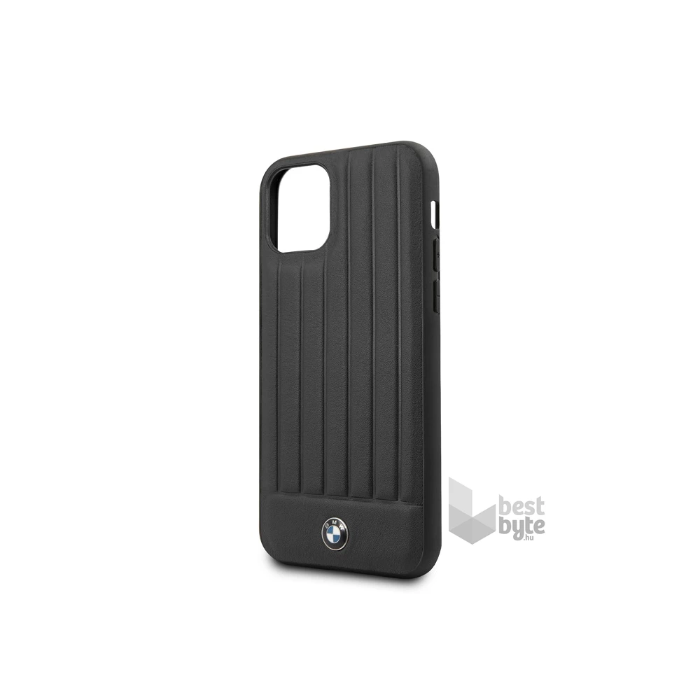 BMW iPhone 11 Pro Max csíkos fekete kemény bőrtok