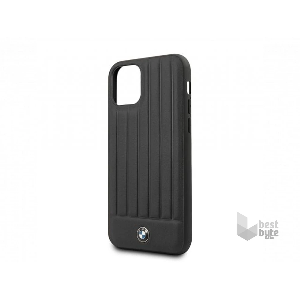 BMW iPhone 11 Pro csíkos fekete kemény bőrtok