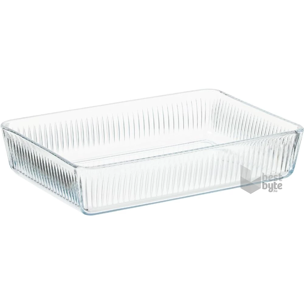BORCAM négyzetes bordázott hőálló üvegedény  3.000ml, 306*209*64mm 