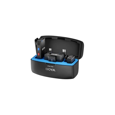 BOYA BOYAMIC 2.4GHz univerzális (1+2 töltődoboz) vezeték nélküli mikrofon szett