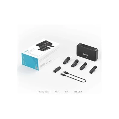 BOYA BY-V4 2,4 GHz/négycsatornás/3,5mm jack/vezeték nélküli mikrofon