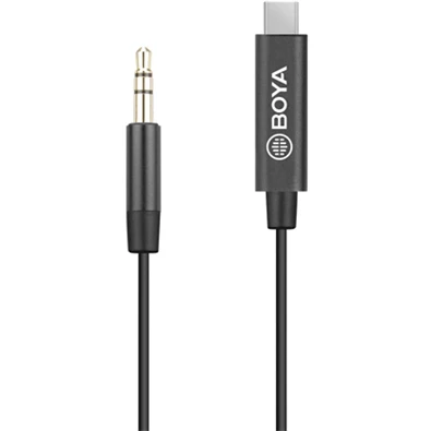 BOYA BY-K2 3,5mm 20cm jack apa - USB-C apa átalakító kábel