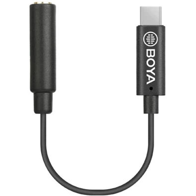 BOYA BY-K4 3,5mm 6cm jack anya - USB-C apa átalakító kábel