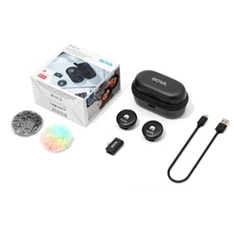 BOYA Omic-D 2.4GHz Ultrakompakt (iOS 1+2 töltődoboz) fekete vezetéknélküli szett