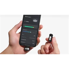 BOYA Ultrakompakt 2,4 GHz USB-C 2 adó + 1 vevő fekete vezeték nélküli mikrofon