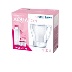 BWT Aqualizer Home 125626883 2,7l fehér vízszűrő kancsó + üvegkulacs