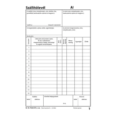 B.10-70/A/V/S A5 25x4lapos álló "Szállítólevél" tömbös nyomtatvány