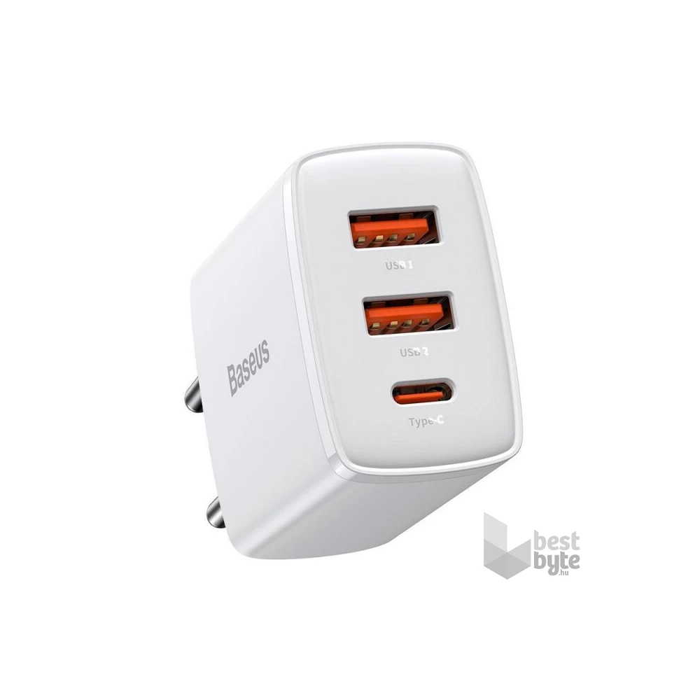 Baseus 2U+C 30W EU CCXJ-E02 Fehér kompakt gyorstöltő