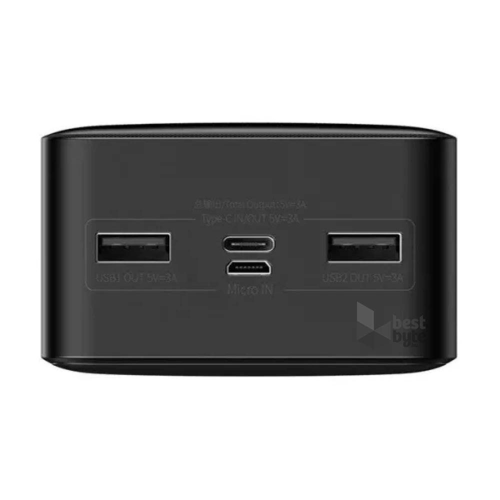 Baseus Bipow PPBD050201 30000mAh LCD Quick Charge PD 15W fekete power bank