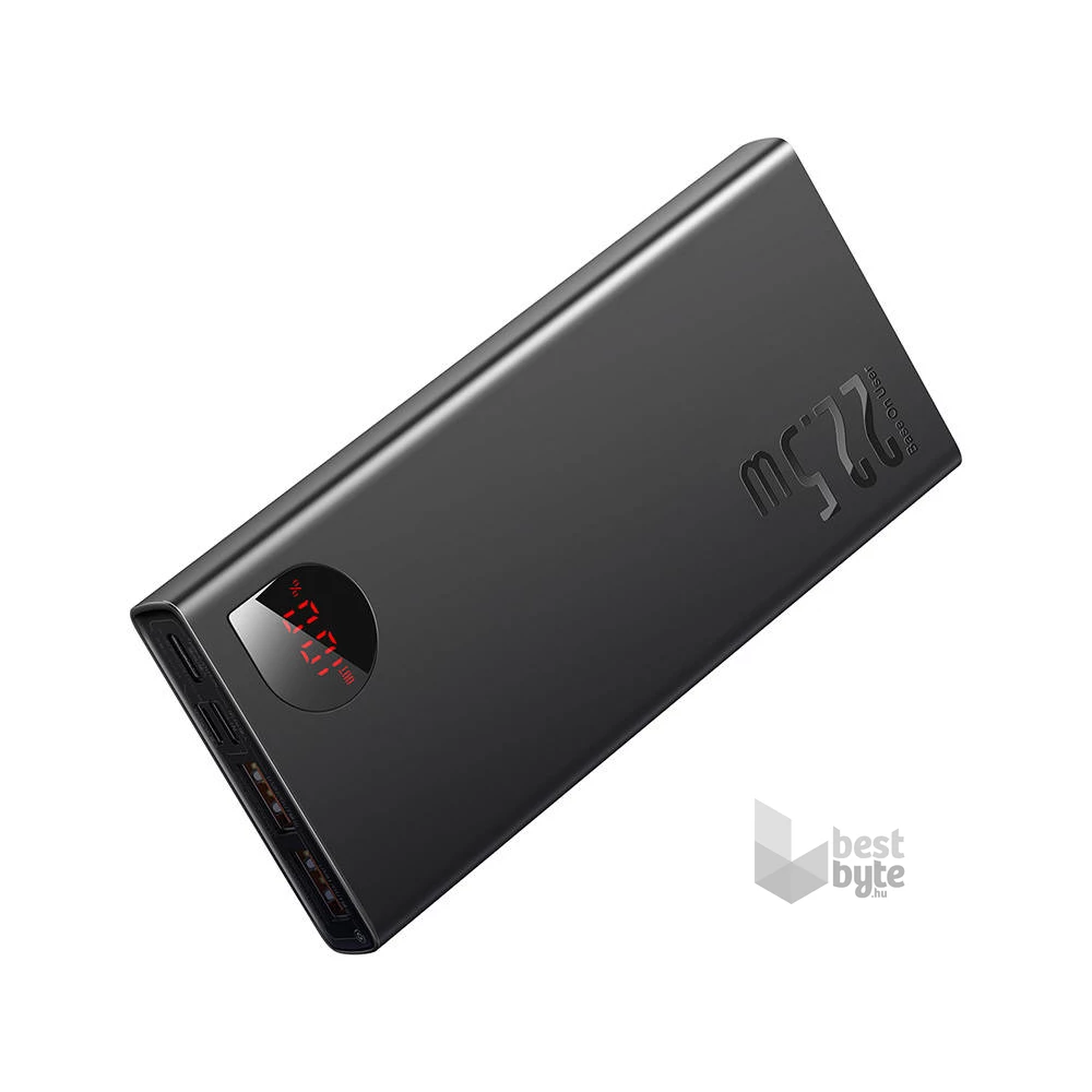 Baseus Bipow PPBD050501 20.000mAh, 20W, fekete (Micro-USB kábel, 25cm) kijelzős Power Bank