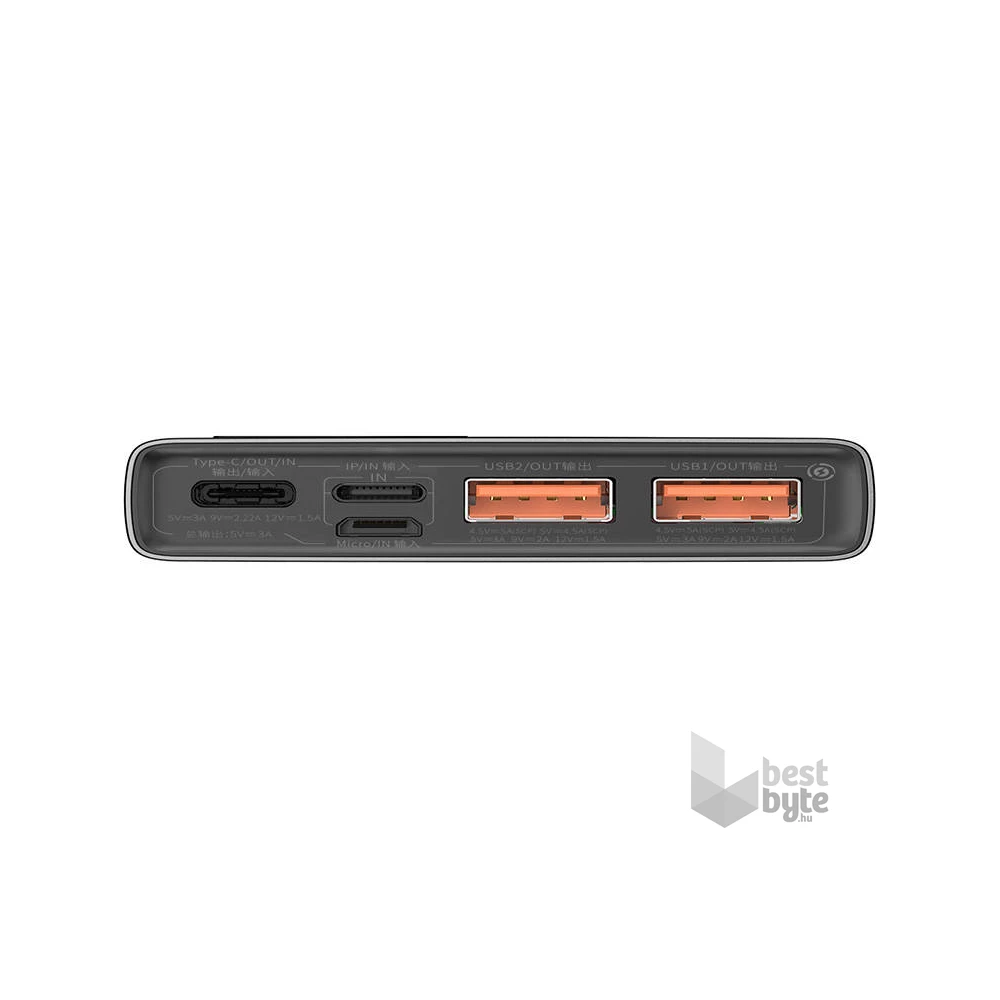 Baseus Bipow PPBD050501 20.000mAh, 20W, fekete (Micro-USB kábel, 25cm) kijelzős Power Bank