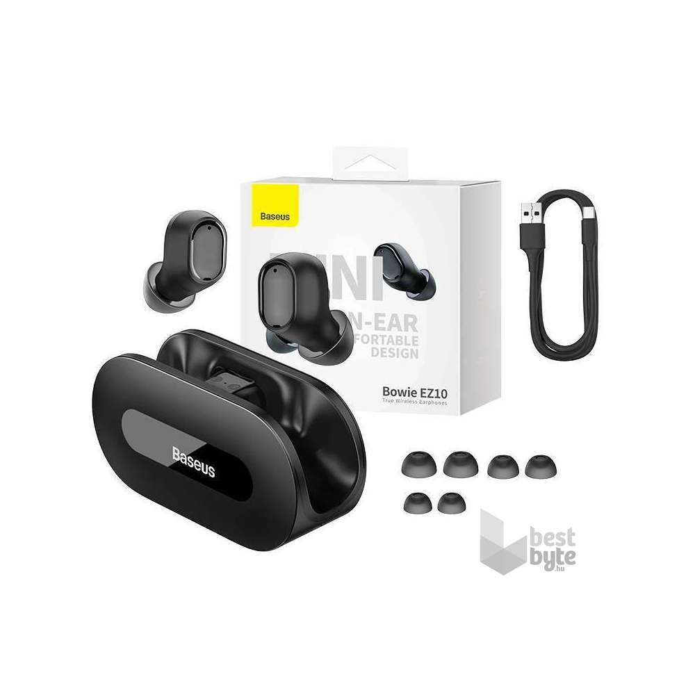 Baseus Bowie EZ10 True Wireless Bluetooth fekete fülhallgató